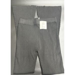Lita by Ciara NWT Rib Organic‎ Cotton Flare Pants in Black Large MSRP $228